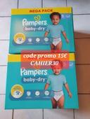 164 couches Pampers baby-dry taille 5