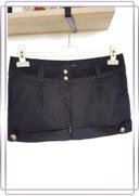 Short noir en satin de coton 36/38