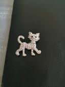 Broche chat strass