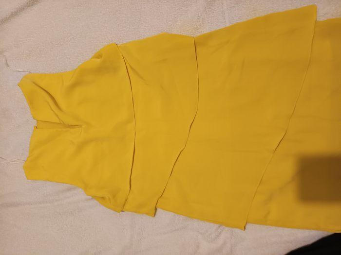 Petite robe jaune femme plus sac à main - photo numéro 3