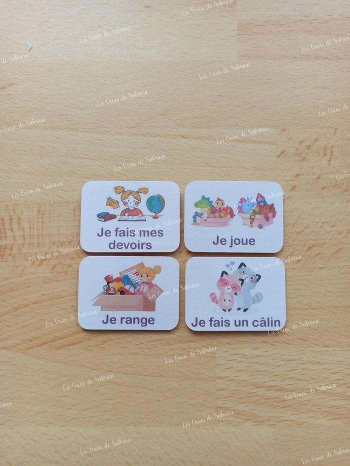 Lot de 4 étiquettes pour tableau de routine - photo numéro 1