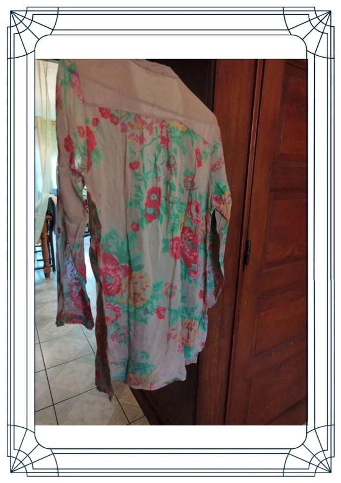 Chemise beige motif fleuri taille S/M - photo numéro 13