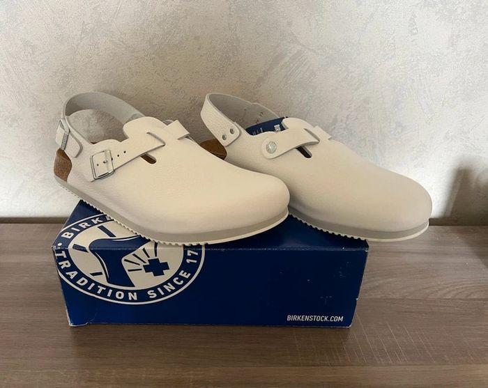 Birkenstock Tokio prof White en cuir, taille 45, largeur normale, neuves (avec étiquettes et boîte) - photo numéro 1