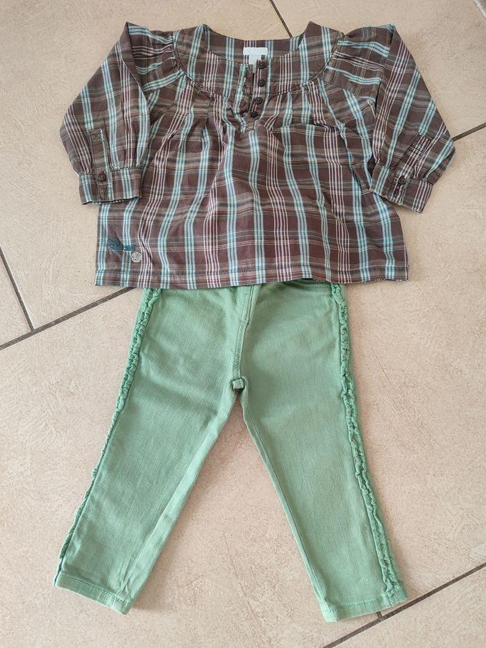 Lot pantalon et chemisier 18 mois - photo numéro 1