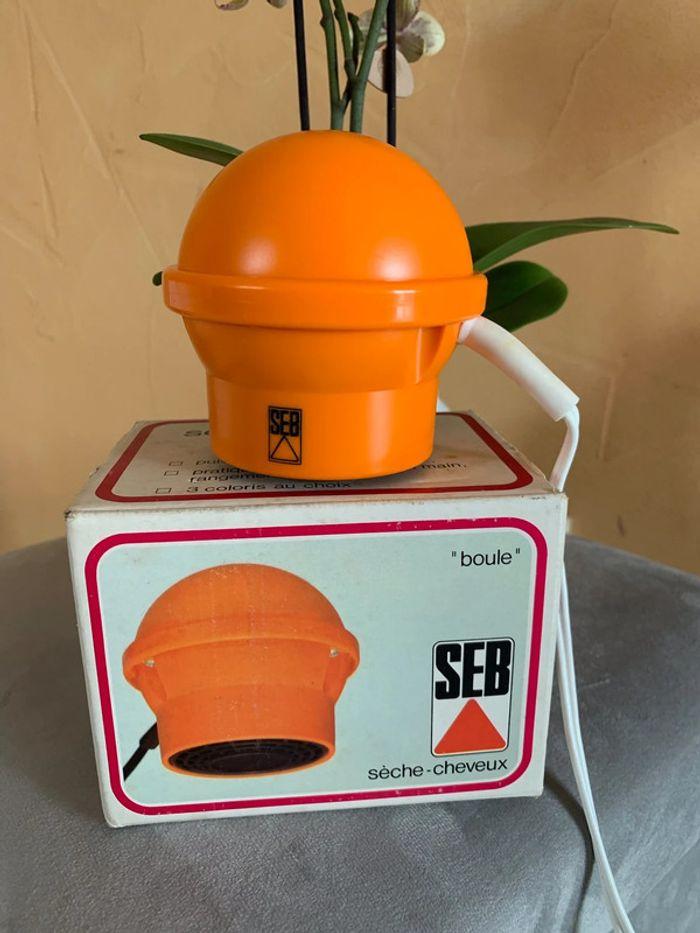 Sèche-cheveux vintage Seb – modèle boule orange - photo numéro 2