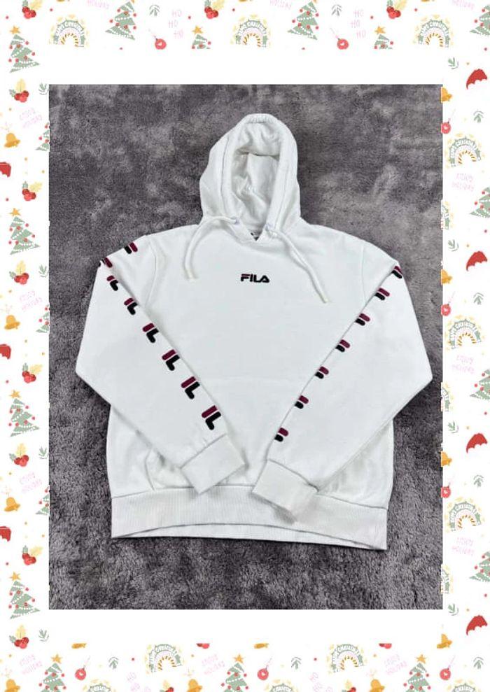 👕 Sweat à capuche Fila avec logo brodé Blanc Taille XS 👕 - photo numéro 1