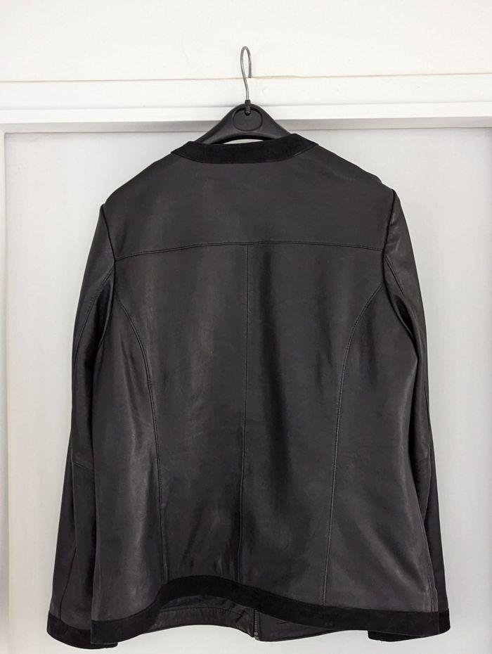 Blouson cuir noir damart T42 neuf jamais porté - photo numéro 3