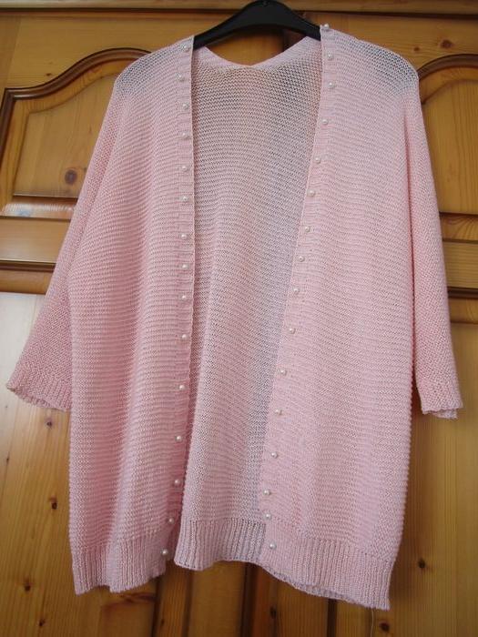 Gilet arrondi rose et perles Femme TXL (42) - photo numéro 7