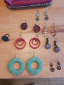 Lot boucles d'oreilles fantaisie