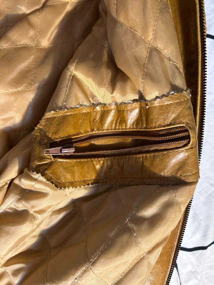 Blouson en cuir marron - photo numéro 3