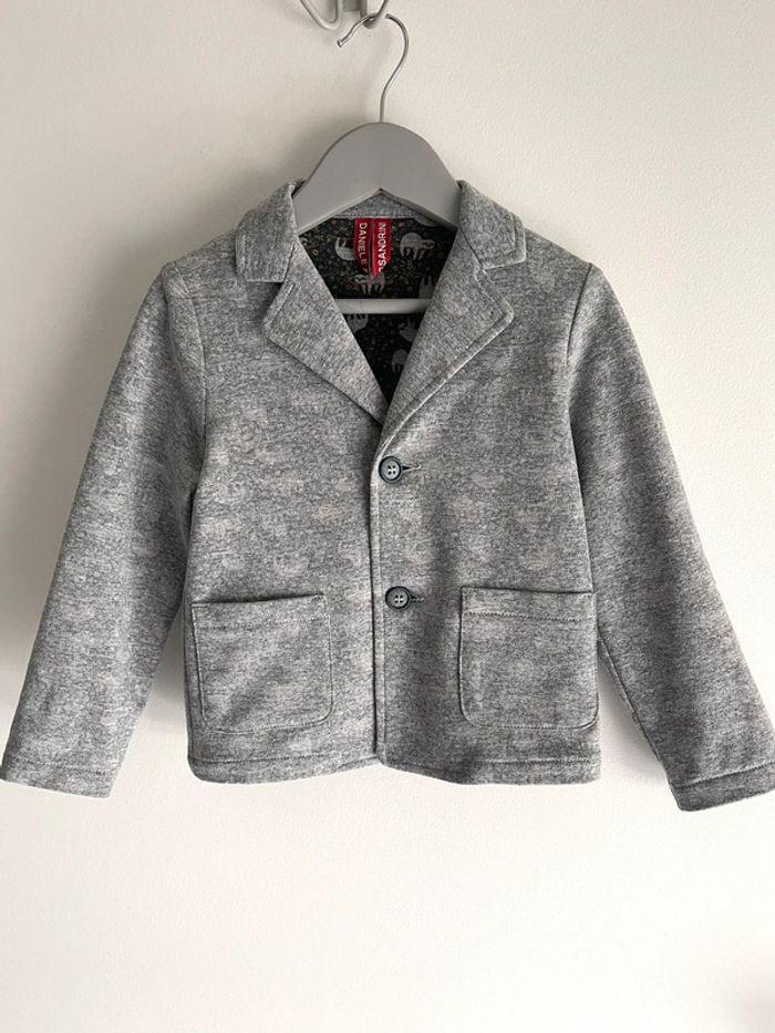 Blazer garçon 2 ans gris haut de gamme de la marque italienne Danielle Alessandrini - photo numéro 1