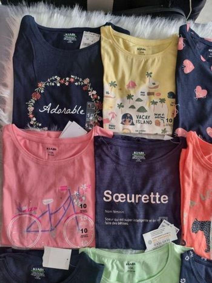 NEUFS (non portés) 🤩🤩🩷🩷superbe lot Tee-shirts MC 10 ans fille💜💜🤩😍 - photo numéro 5