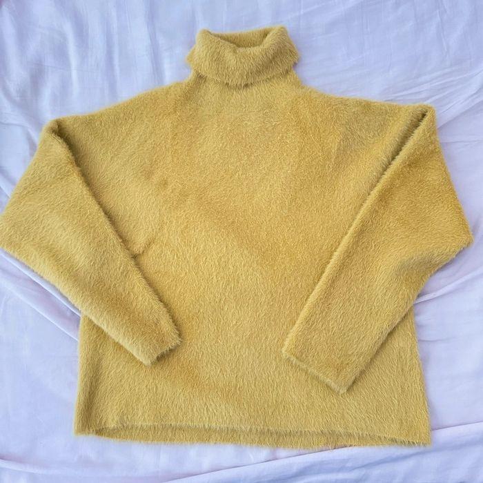 Pull sweat-shirt à col roulé jaune moutarde Zara enfants fille - photo numéro 10