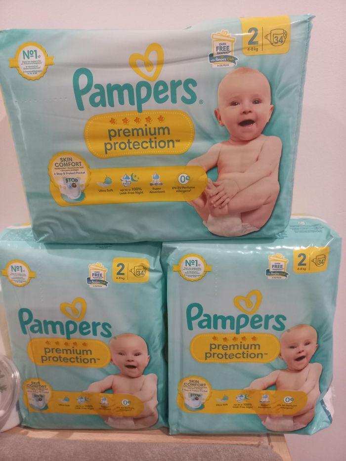 3x34 couches pampers premium protection T2  (4-8kg) - photo numéro 1