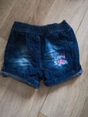 Short en jean avec broderie