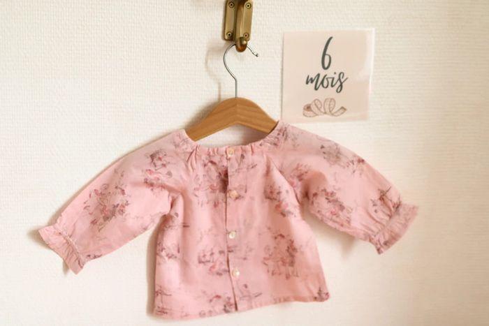 Blouse rose pâle danseuse, Grain de blé, 6 mois - photo numéro 4