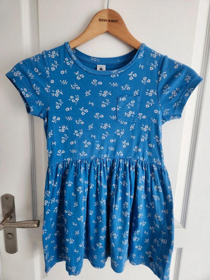 Robe été Bleue Fleurs Petit Bateau - photo numéro 1