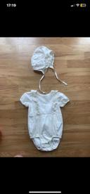 Ensemble fille body + bonnet béguin 12-18 mois