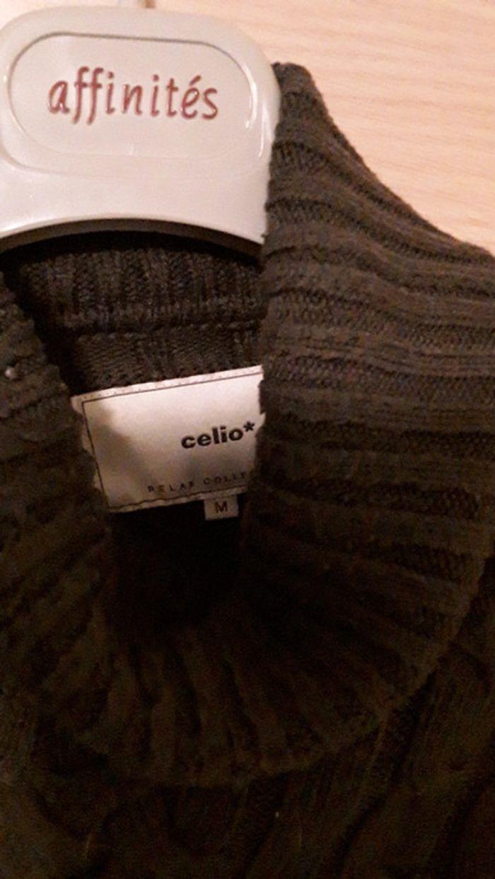 Pull celio gris col roulé torsades - photo numéro 2