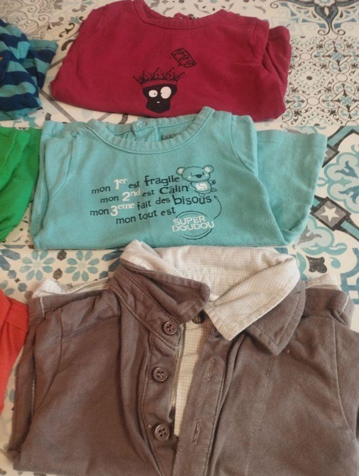 Lot de 6 t-shirt manches longues 9 mois tbe - photo numéro 3