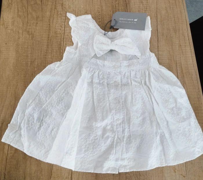 Robe fille broderie anglaise noeud papillon avec culotte assortie taille 6 mois Sergent Major - photo numéro 2