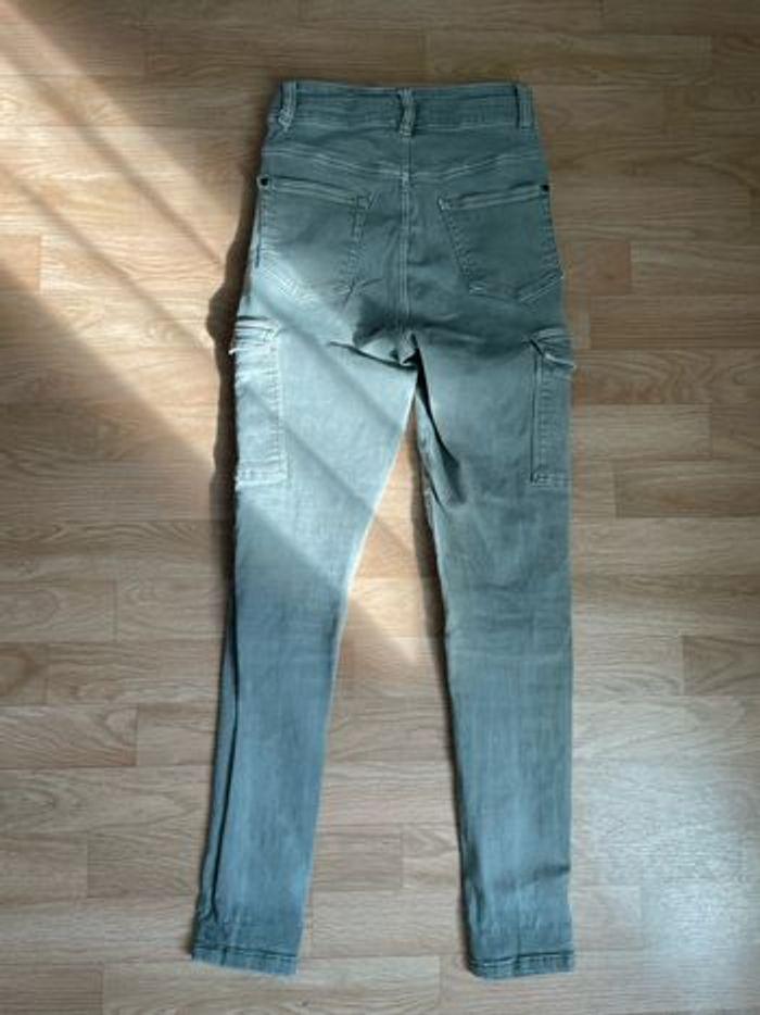 Pantalon cargo skinny kaki La Halle taille XS/34 - photo numéro 2