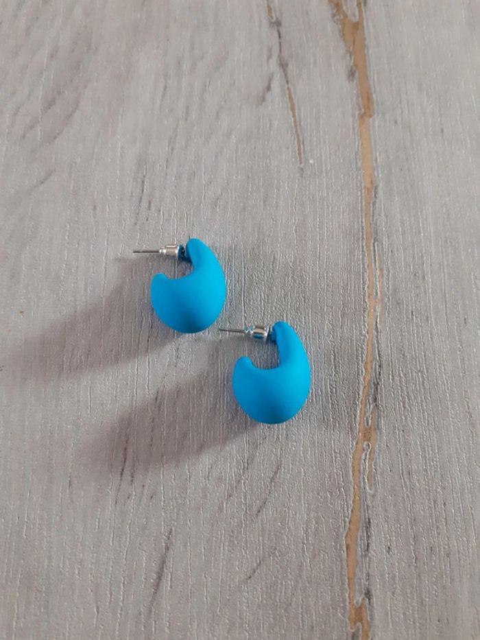 Boucles d'oreilles gouttes d'eau bleu