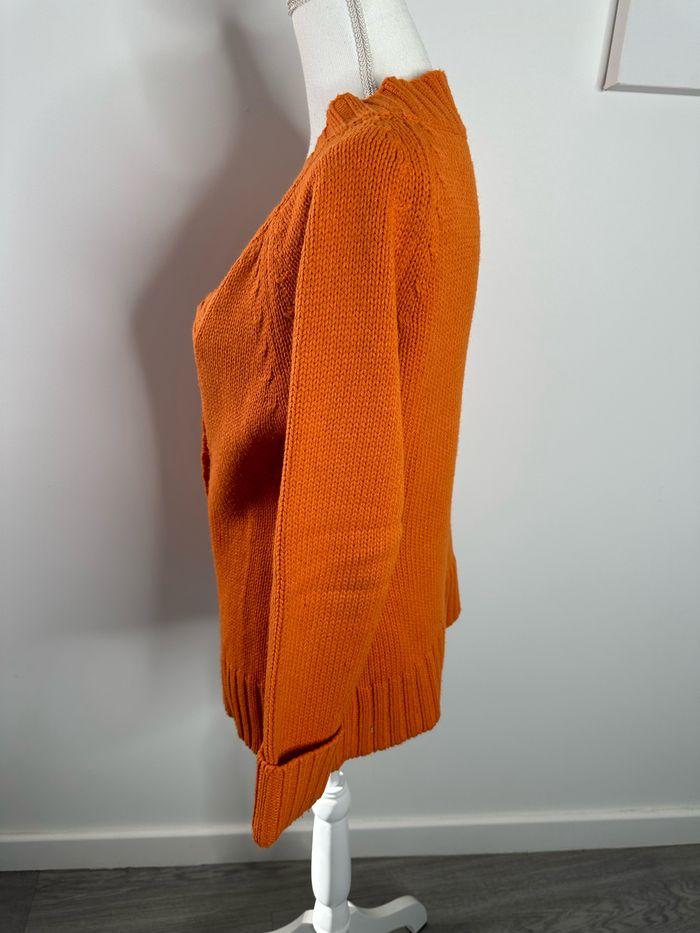 Cardigan en maille orange Vintage T38 M - photo numéro 5