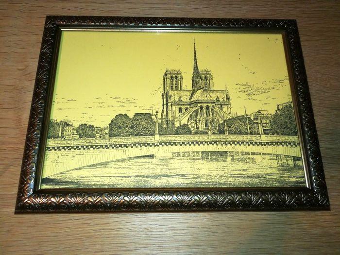 Lithographie vintage Notre dame de Paris / 25 x 34 cm - photo numéro 1