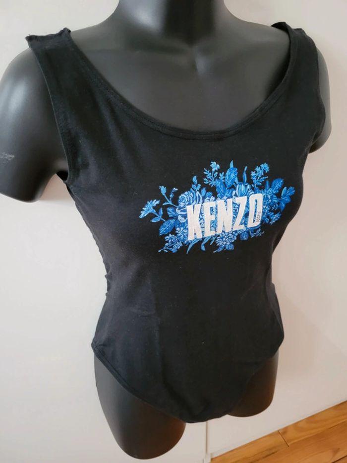 Tee shirt body Kenzo Jeans Flowers taille S noir bleu - photo numéro 1