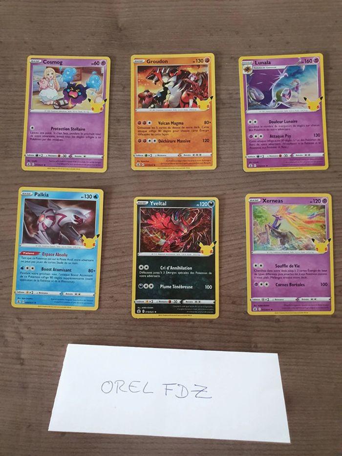 Lot de 6 cartes Pokémon Célébrations 25 ans