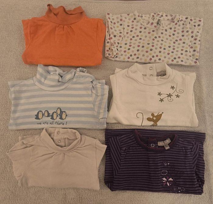 Lot 6 tees shirts manches longues 6 mois fille