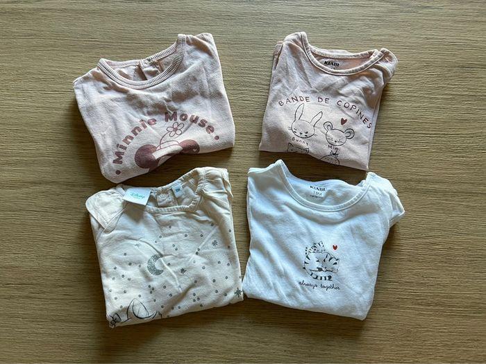 Lot 4 teeshirts manches longues fille 18 mois - photo numéro 1