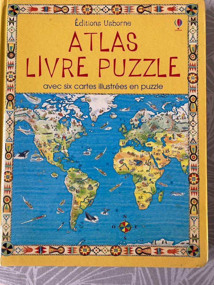 Atlas Livre Puzzle Avec Six Cartes Illustrees En Puzzle - photo numéro 1