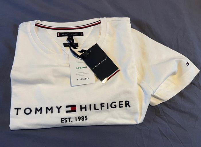 T-shirt manche courte Tommy Hilfiger Taille L Blanc - photo numéro 3