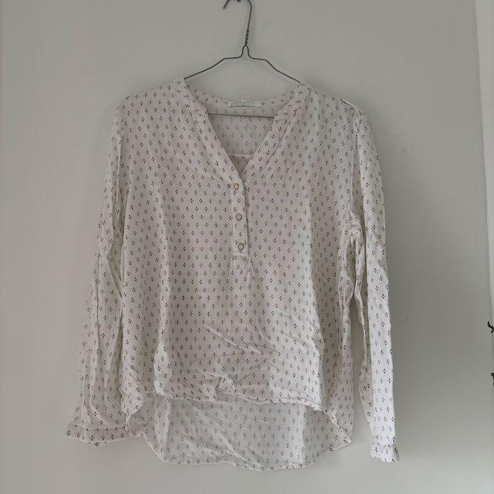 Blouse blanche à motif - photo numéro 1