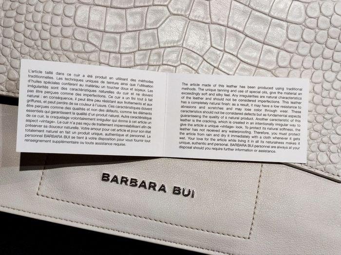 Sac pochette Barbara Bui, croco crème, en 100% cuir de veau, neuf - photo numéro 7