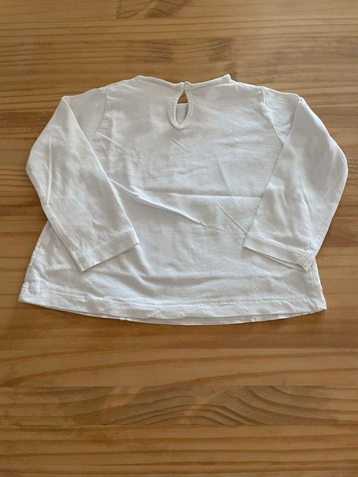 T-shirt Blanc Zara 12/18 mois-86cm - photo numéro 2