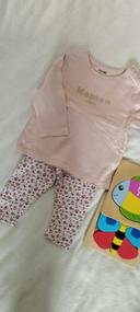 Tenue maman chérie rose - 6 mois