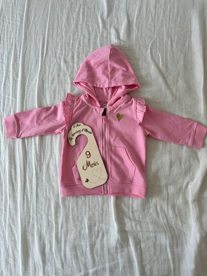 Veste à capuche rose bébé - photo numéro 1