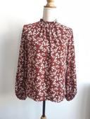 Blouse marron fleurs Shein T36