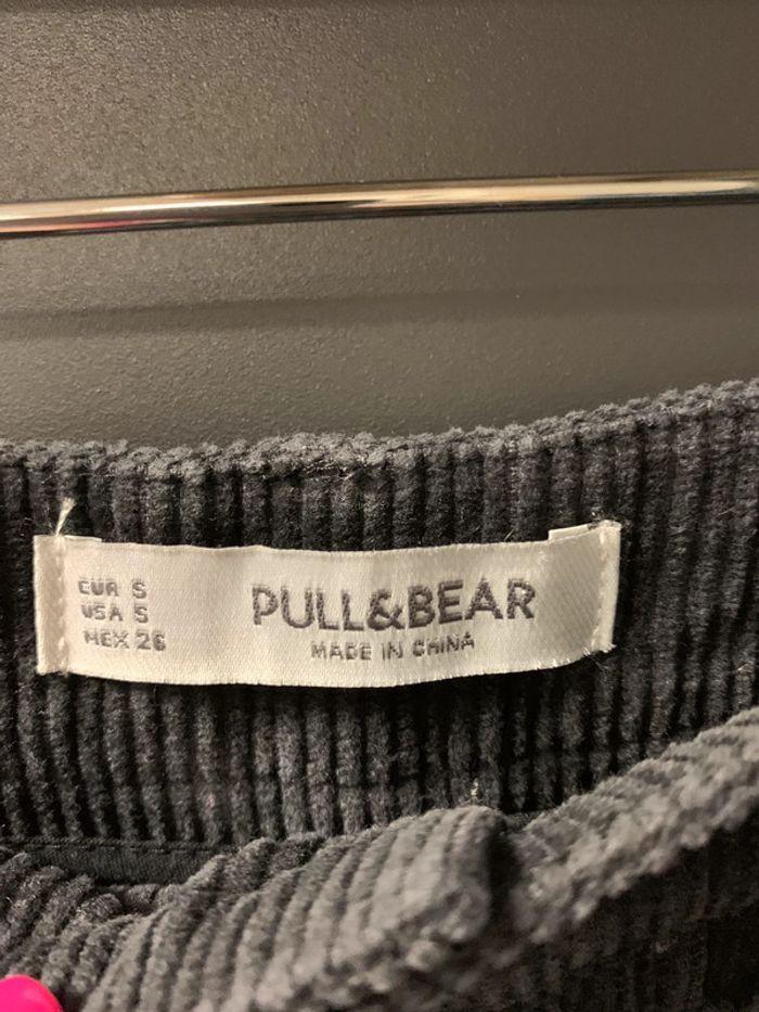 Jupe courte velours noir gris pull and bear taille S - photo numéro 2