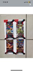 Lot 4 booster blister Pokémon art set flammes obsidiennes