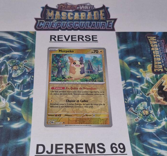 Carte Pokémon Morpeko Reverse 072/167 EV06 Mascarade Crépusculaire TWM FR