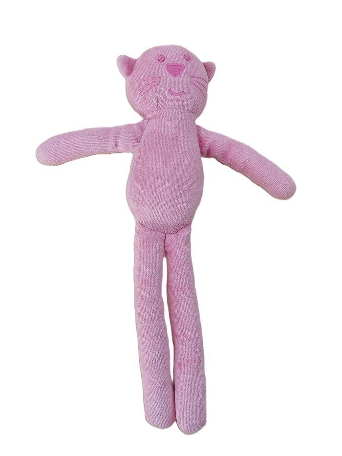 Doudou peluche chat rose Bout'chou Monoprix 30 cm - photo numéro 1