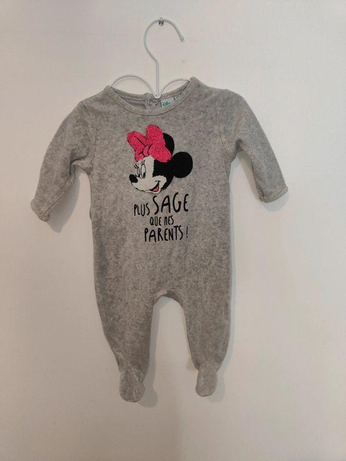 Pyjama bébé plus sache que mes parents Minnie Disney baby - photo numéro 1