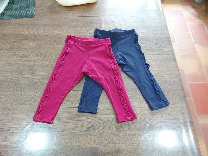 2 Pantalons leggings a froufrous