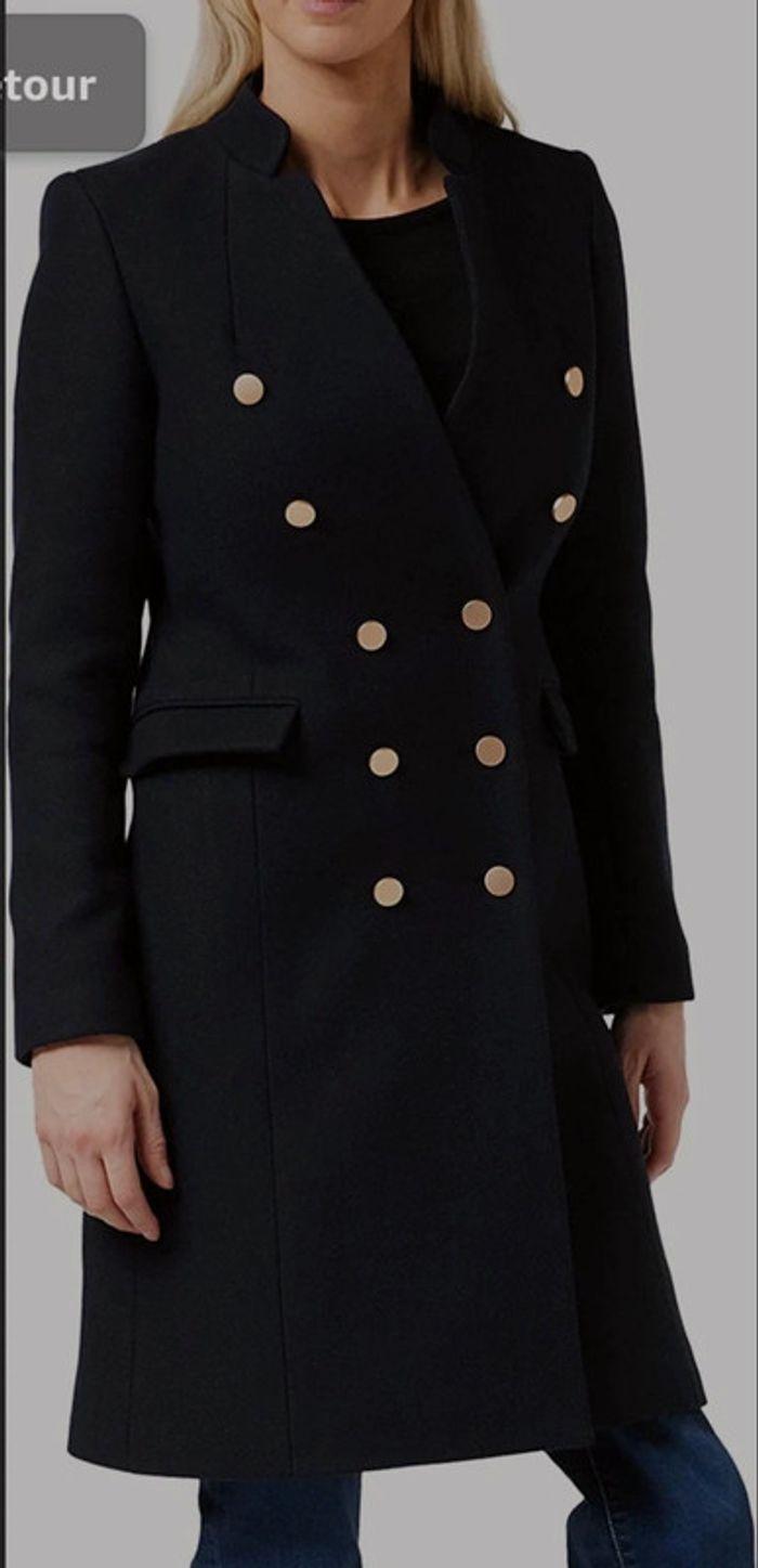 Manteau long boutonné en laine - photo numéro 1