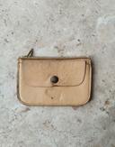 Petit porte monnaie porte carte en cuir beige