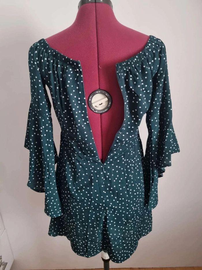 Robe verte  à pois manches  longues Shein taille  S - photo numéro 4